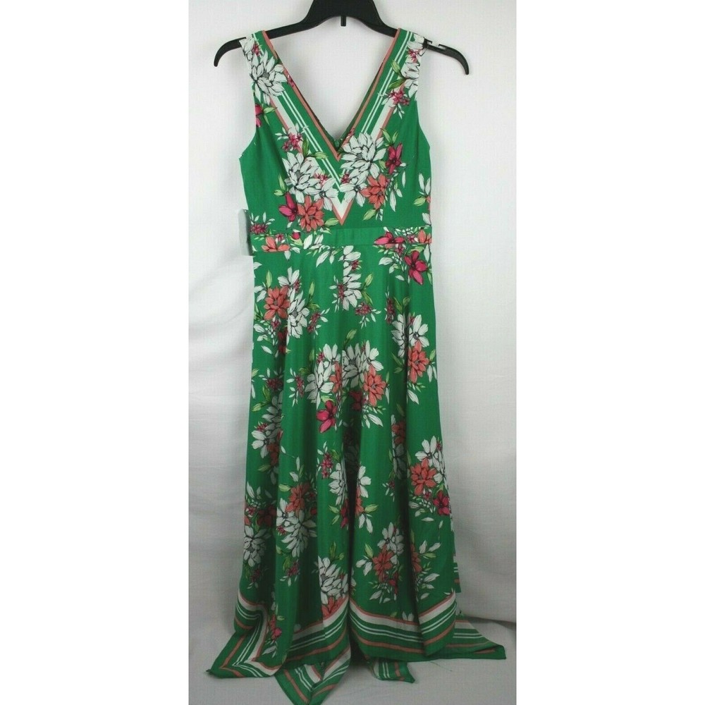 Vince Camuto Green Floral Maxi Dress